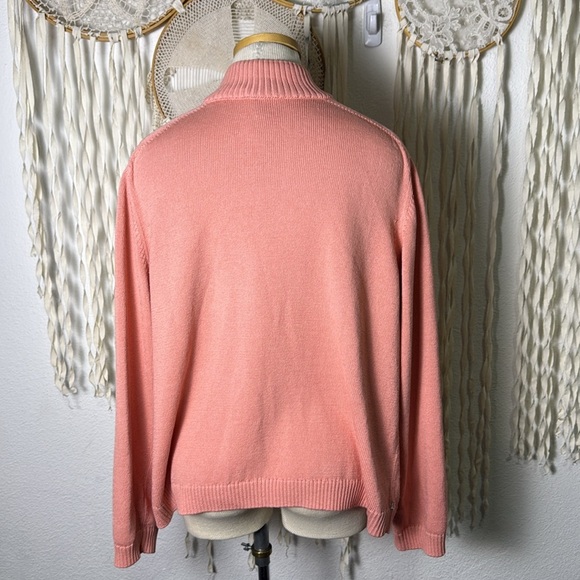 LaFayette 148 New York Pink Salt Mélange Zip Front Cardigan Sweater Size XXL - Picture 5 of 15